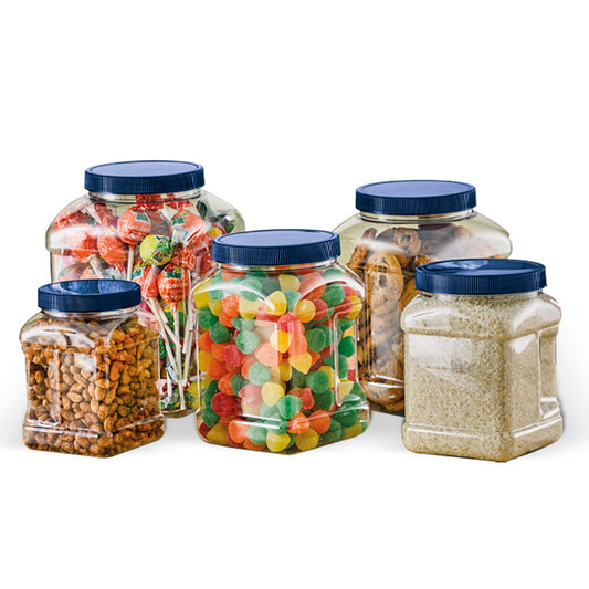 Frasco Tarro Plástico Pet Darnel Cuadrado De 1000ml Pack x 4 unids