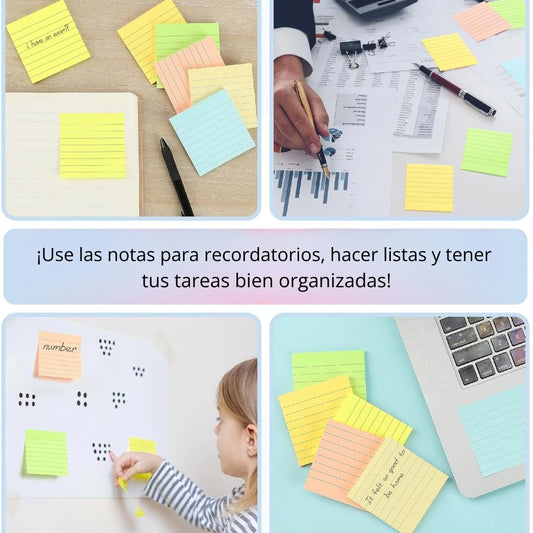 Notas Adhesivas rayadas (3.5 x 5)" Pack x 5