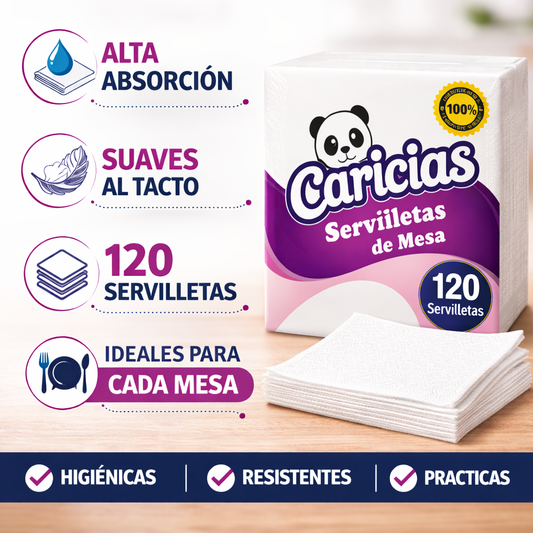 Servilletas Caricias Pack De 12 x 120 para Cafetetin Y Hogar