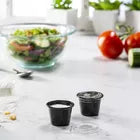 Tina Plastica Envase Salsero 1 oz Darnel Negro Con Tapa Pack X 100 unids