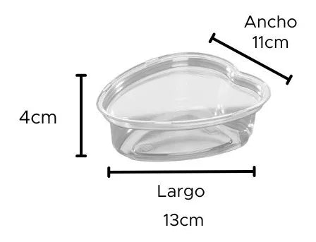 Envase Plástico Darnel Con Forma De Corazón 8 onzas pack X 50