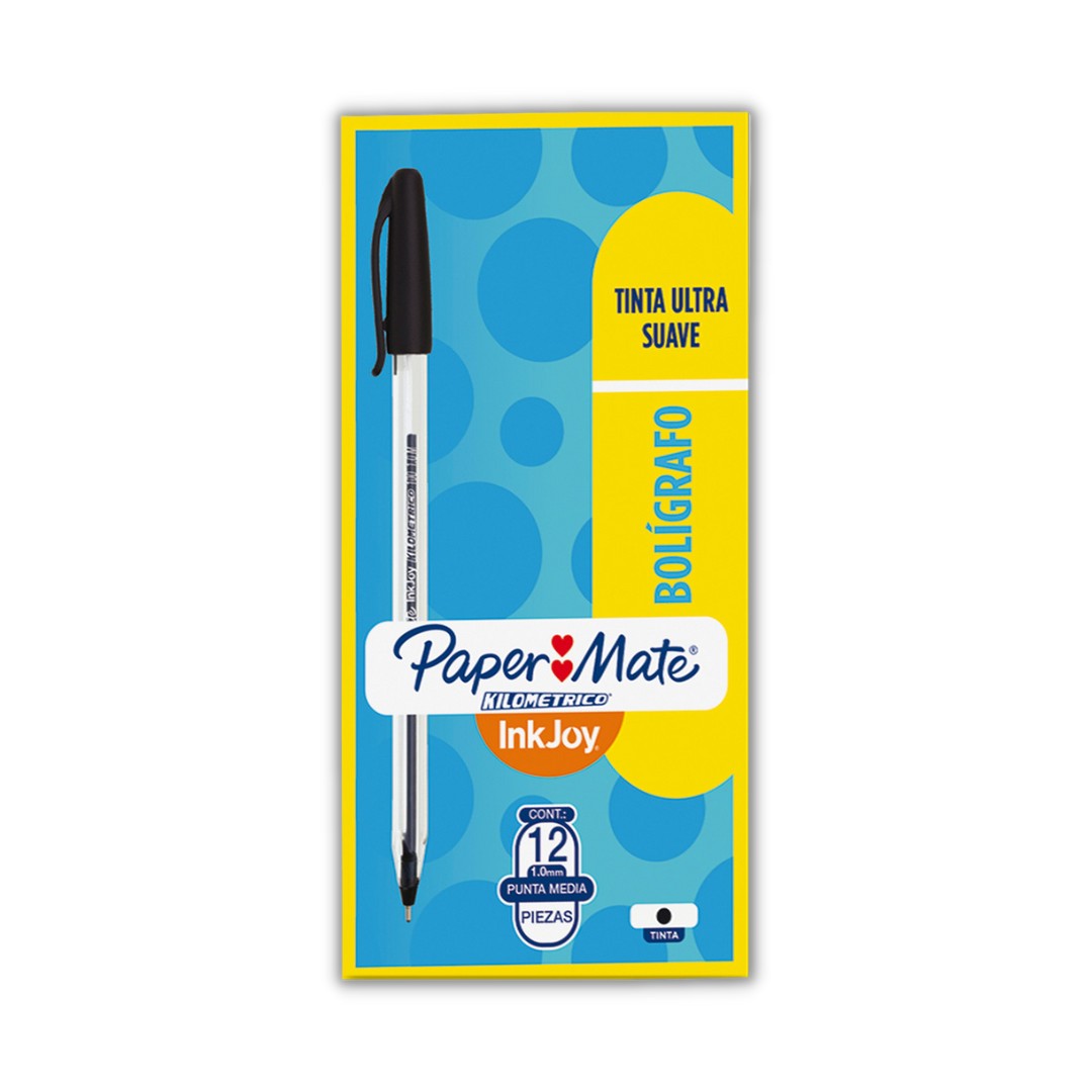 Boligrafo Lapicero Kilometrico Paper Mate Negro X 12 Und