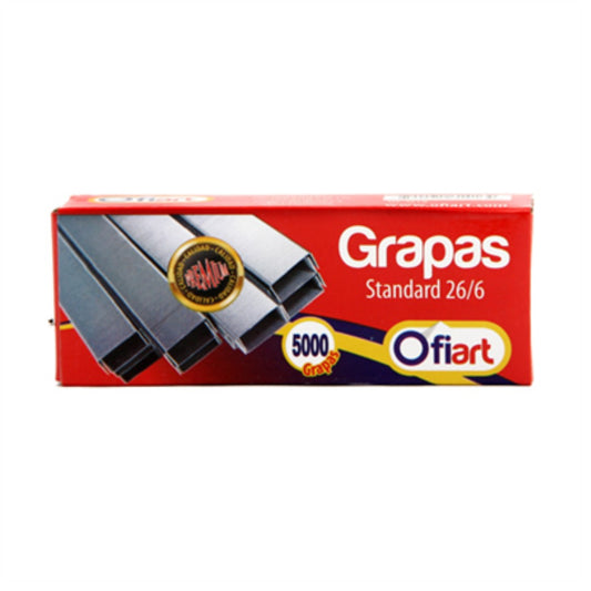 Grapas Lisas 26/6 Caja De 5000 Unidades