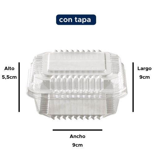 Envase Para Postre Minipack Cuadrado Tapa Separada S Darnel pack x 100 (10.8 x 10.8 x 6cm)