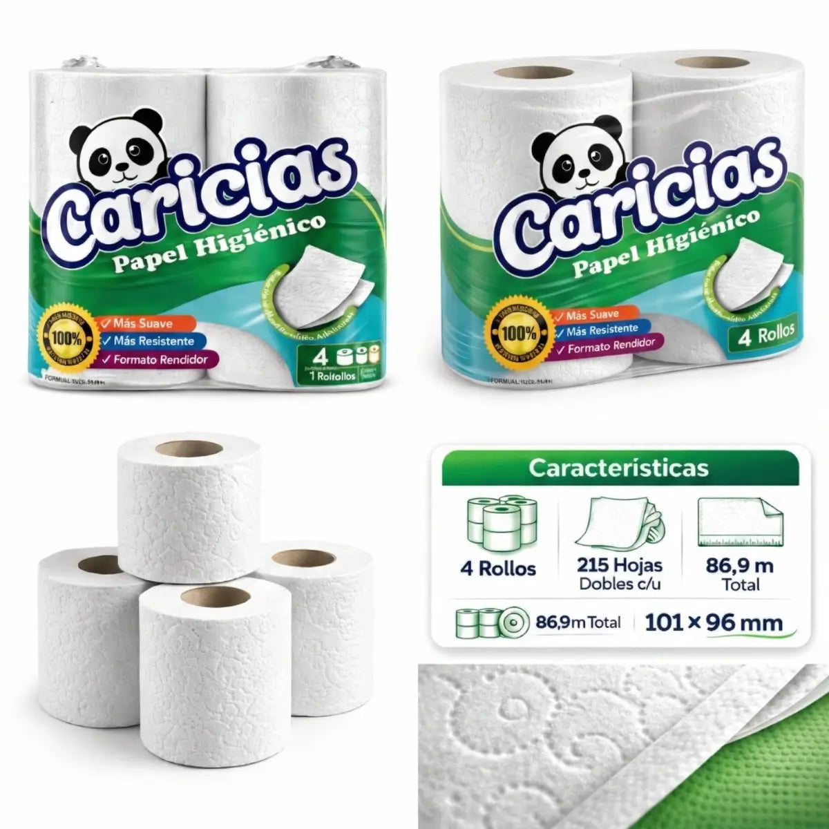  Insumos de higiene Caricias 215 hojas en propacaaos.com