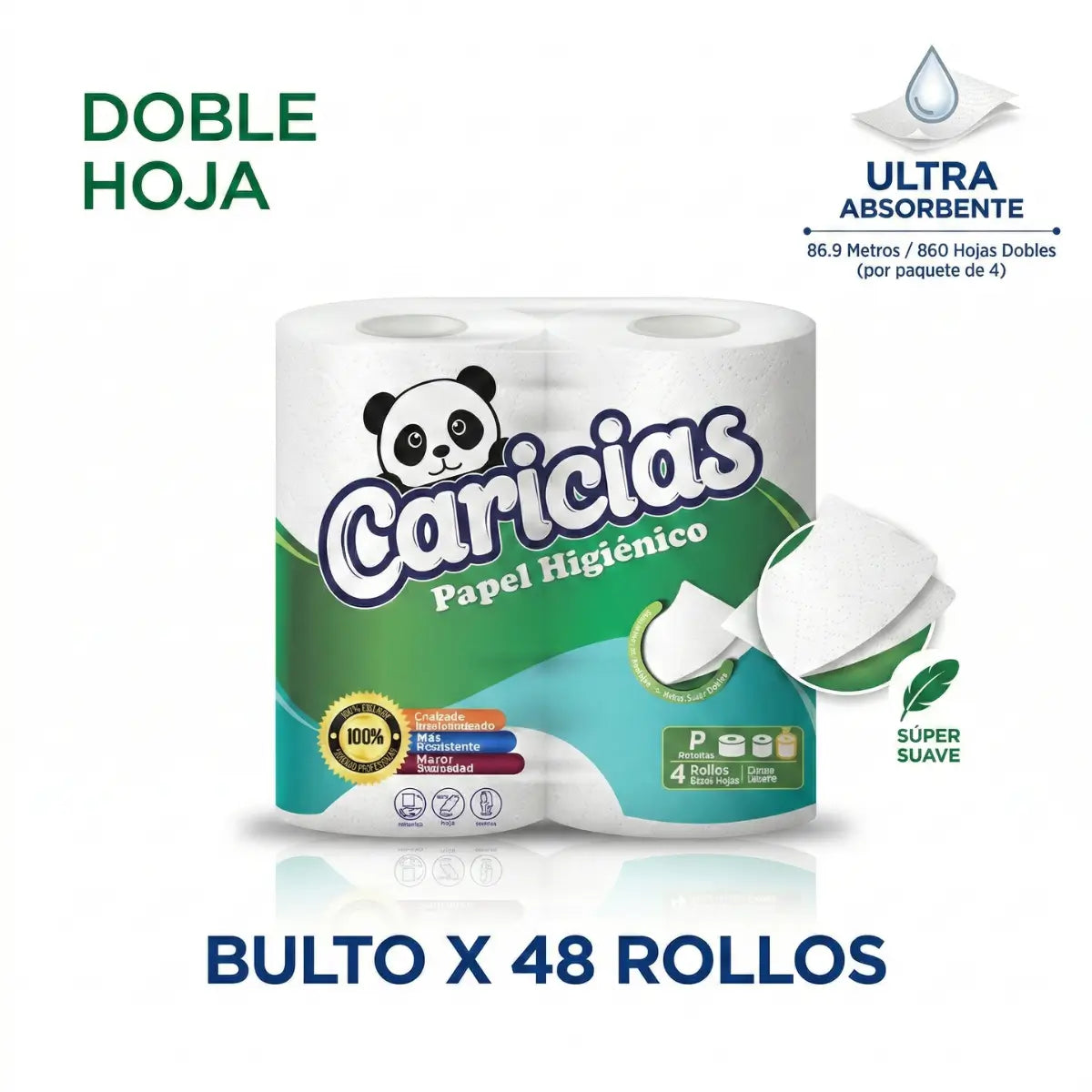 Bulto de Papel Higiénico Caricias de 215 hojas en propacaaos.com