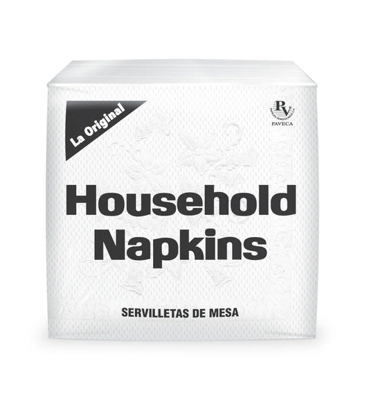 Servilletas Cuadradas Houselhold Napkins 120 x 2 capas x 12 paquetes