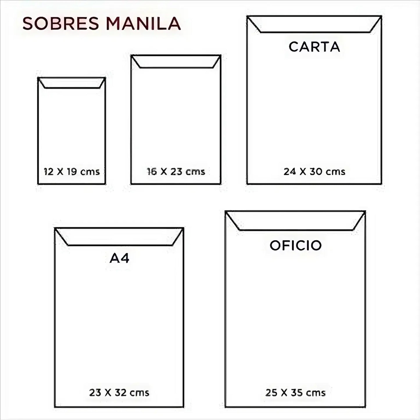 Sobres De Manila Tamaño Extra Oficio Paquete X 50 Unidades