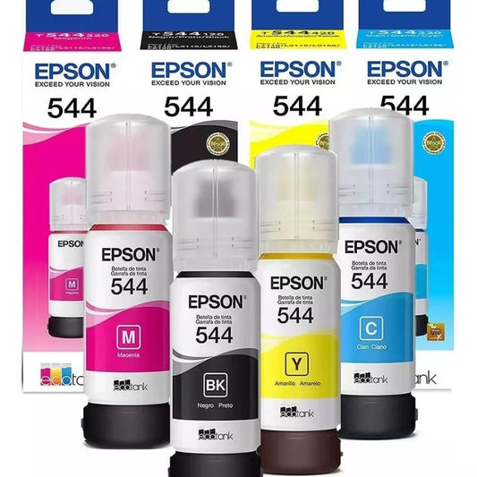 Tinta Epson 544 Para L3210 L3250 L3110 L3150 L1110 65 ML Kit x 4 Colores