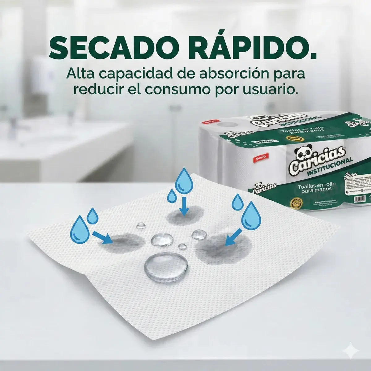 detalle de toalla de manos en rollo resistente en propacaaos.com