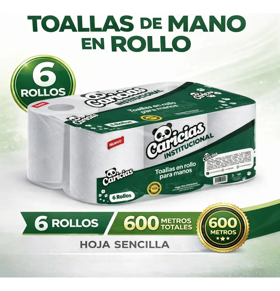  Toalla En Rollo Para Manos 100 Mts Toallin Espiral Pack X 6 en propacaaos.com